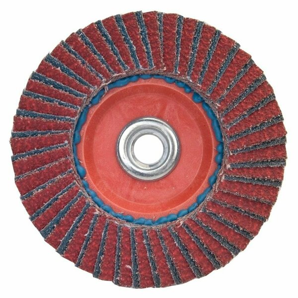 Norton Co Red Head Flap Disc, R61/R822, Type 27, 4-1/2 x 5/8-11, Grit: 60, Ceramic Alumina/Zirconia Alumina 636425-36148